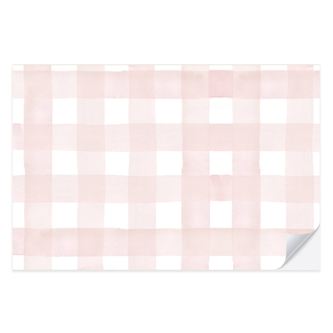 Blush Gingham Placemat Pad Cami Monet Bonjour Fete - Party Supplies