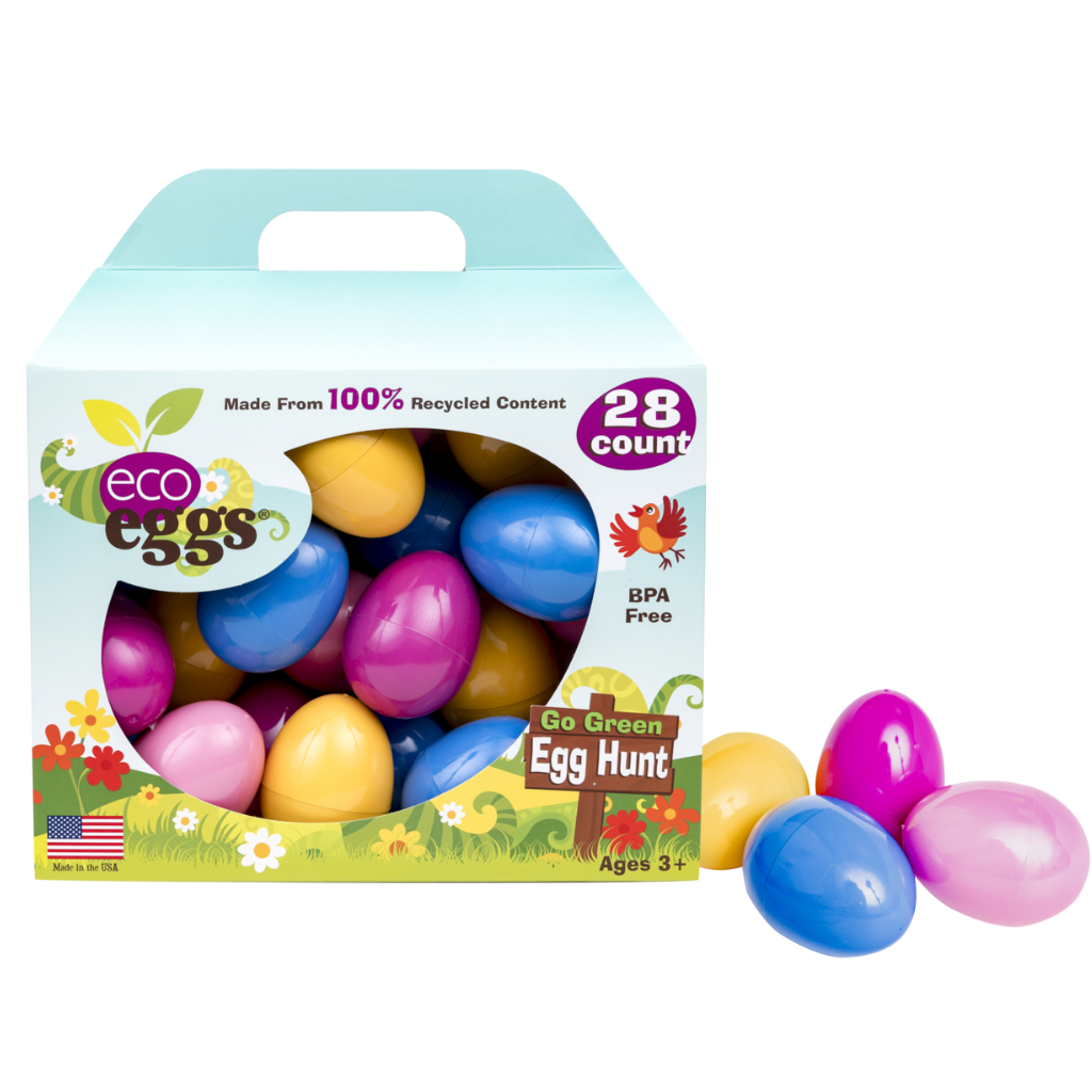 ECO EGGS LARGE FILLABLE EGGS Eco Eggs Easter Egg 28 PIECES IN BOX Bonjour Fete - Party Supplies