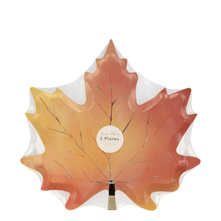 AUTUMN MAPLE LEAF PLATE Meri Meri Thanksgiving Tableware Bonjour Fete - Party Supplies