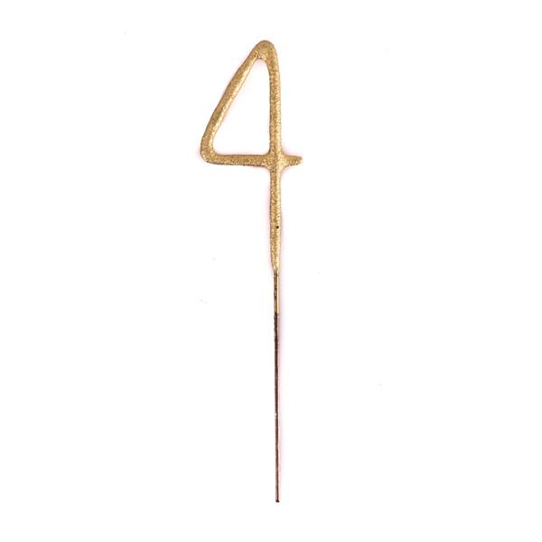 GOLD NUMBER SPARKLERS TOPS MALIBU Sparkler 4 Bonjour Fete - Party Supplies