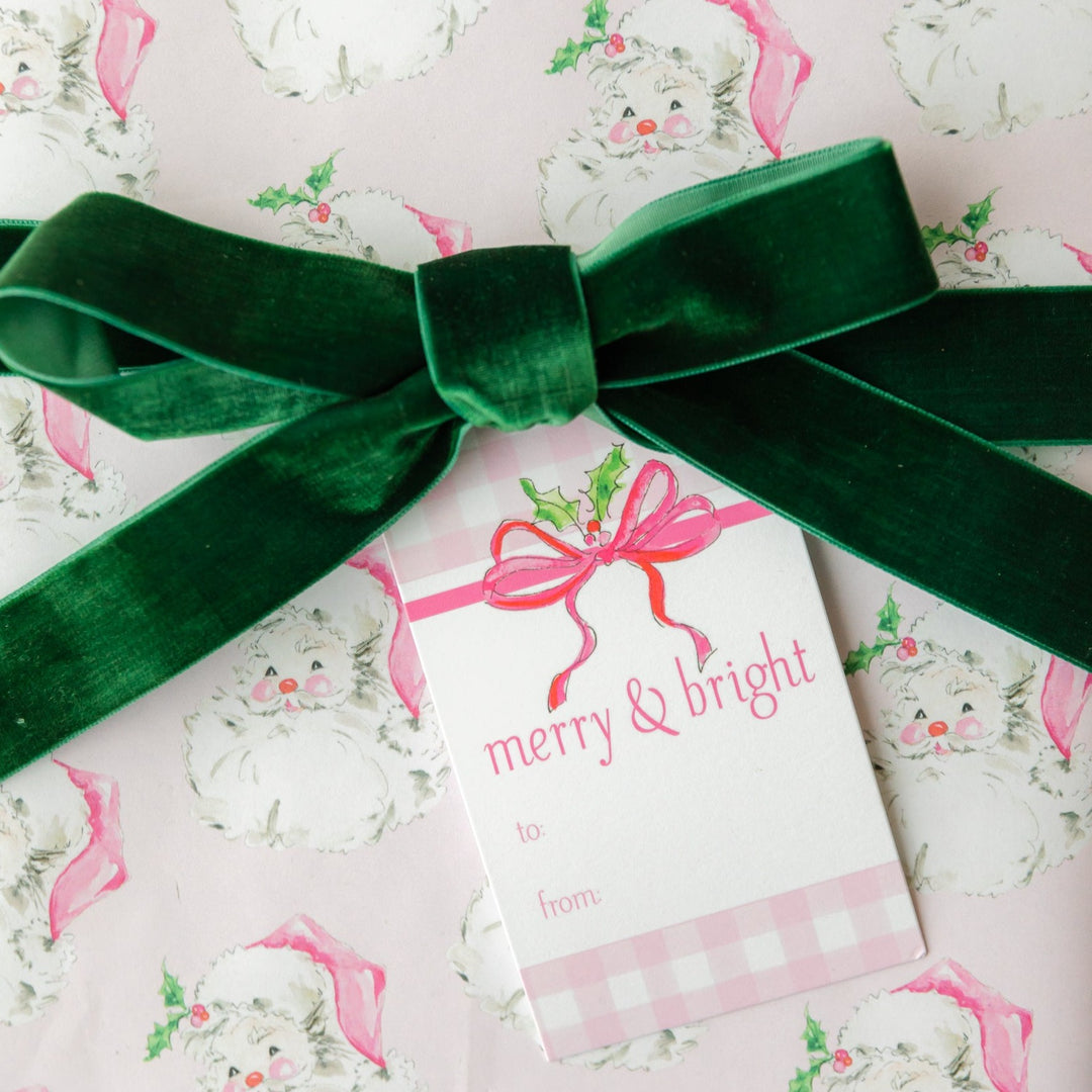 Wrapping Paper: Mini Hot Pink Gingham {Gift Wrap, Birthday, Holiday,  Christmas}