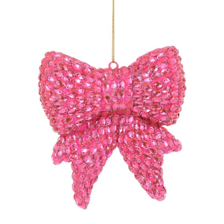 JEWELED PINK BOW ORNAMENT BY CODY FOSTER Cody Foster Co. Christmas Ornament Bonjour Fete - Party Supplies