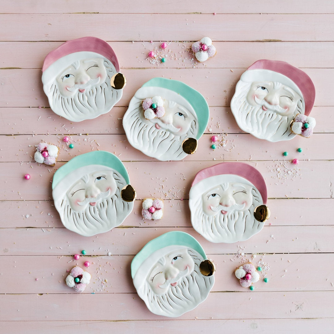 PAPA NOEL SANTA COOKIE PLATE Glitterville Holiday Home & Entertaining Bonjour Fete - Party Supplies