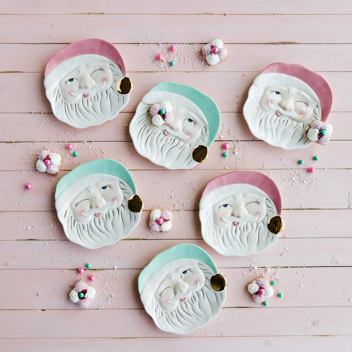 PAPA NOEL SANTA COOKIE PLATE Glitterville Holiday Home & Entertaining Bonjour Fete - Party Supplies