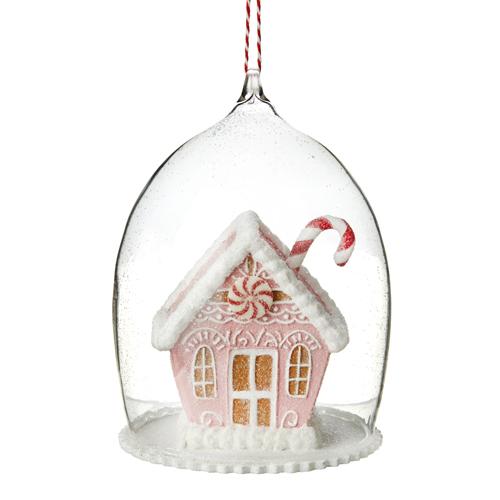 GINGERBREAD HOUSE CLOCHE ORNAMENT Raz Christmas Ornament Bonjour Fete - Party Supplies