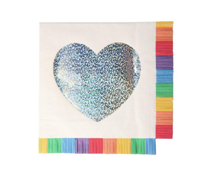 RAINBOW FRINGE NAPKINS Meri Meri Napkins Bonjour Fete - Party Supplies