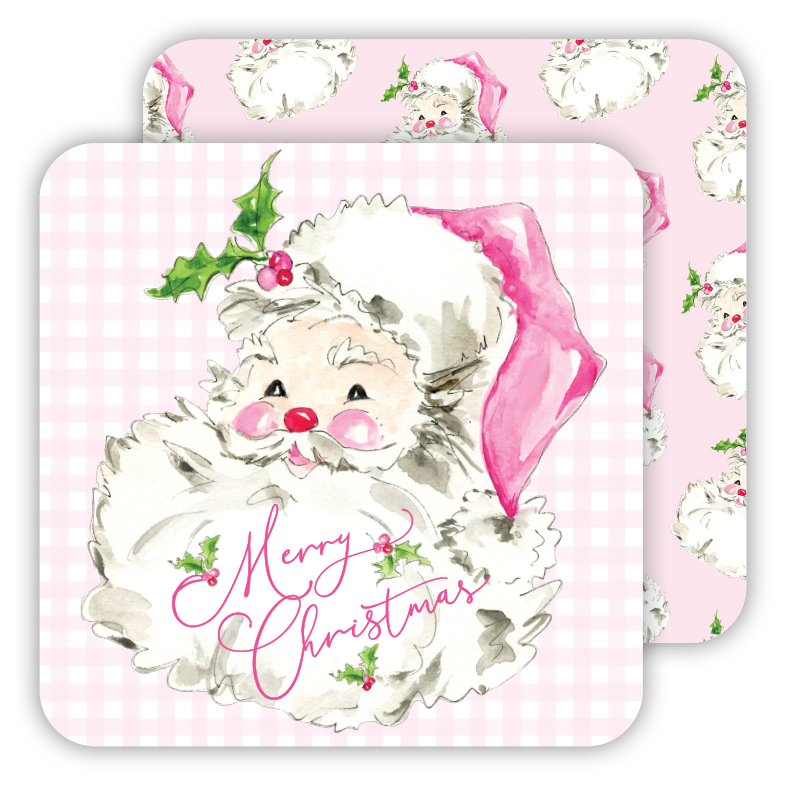 Wrapping Paper - Pink Santa