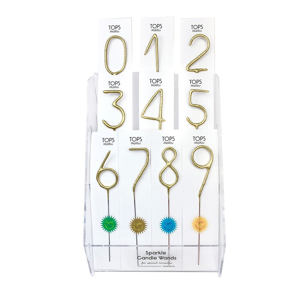 GOLD NUMBER SPARKLERS TOPS MALIBU Sparkler Bonjour Fete - Party Supplies