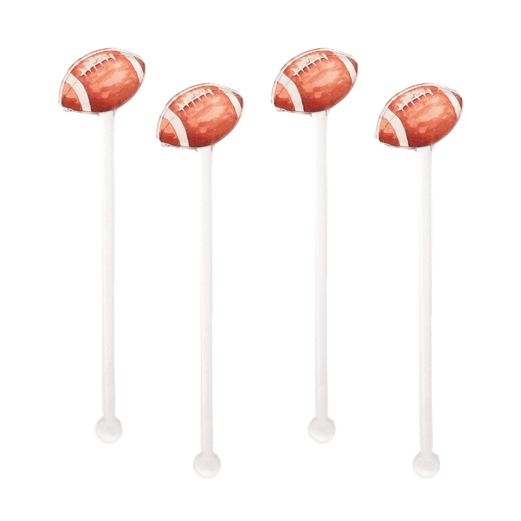 FOOTBALL STIR STICKS Cami Monet Barware Bonjour Fete - Party Supplies