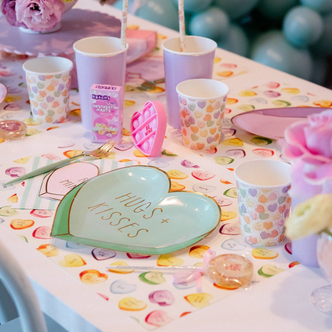 PASTEL CONVERSATION HEARTS COFFEE CUPS My Mind’s Eye Valentine's Day Tableware Bonjour Fete - Party Supplies