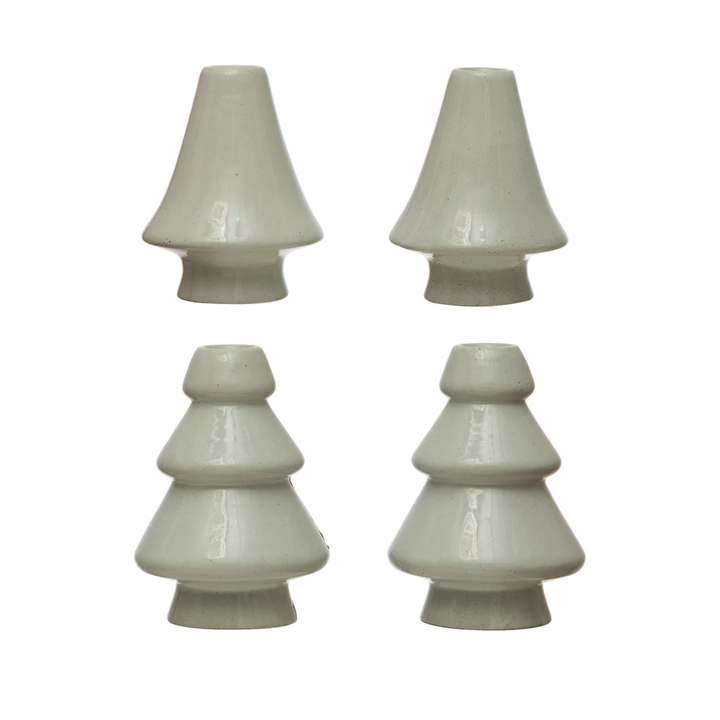 STONEWARE TREE TAPER HOLDERS SET BY CREATIVECO-OP Creative Co-op Bonjour Fete - Party Supplies